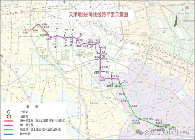 天津地铁线路图 全新版